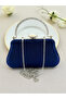 Color Glittery Satin Crystal Stone Handle Women's Evening Dress Bag - 5