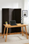 4-Panel Woven Room Divider – 180×180 cm Foldable Privacy Screen in Coffee Brown - 2