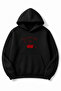 Black Oversized Unisex Good Luck Babe Cherry Printed Hooded Sweatshirt