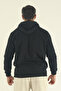 Men's Black Winter Relax Fit Cotton Hooded Kangaroo Pocket Sweatshirt - 5
