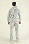 Men's Winter Cotton Hooded Sweatshirt Bottom Baggy Tracksuit Set-Grey - 5
