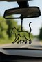 Metal ✨   Kitten Cat Lineart ✨ Rearview Mirror Ornament Metal Car Hanger with Motif Auto Accessory Car Ornament Auto Accessory Car Ornament Car Ornament Metal Gift Item Auto Accessory Metal Pendant Can Be Hanged - 4
