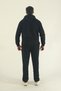Men's Winter Cotton Hooded Sweatshirt Bottom Baggy Tracksuit Set-Black - 5
