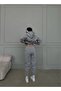 Unisex Men's Women's Flasenty Printed Oversized Smoke Gray 3 Thread K Hooded Tracksuit Set - 5