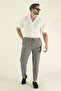 Men's Stretch Fabric Elastic Waist Lace-Up Striped Ankle Length Side Pocket Jogger Pants - 2