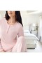 Long Sleeve Pink Cotton-Modal Buttoned Women's Pajama Set Thlv0R86Pc - 2