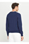 Crew Neck Standard Navy Blue Men's Sweater Ace049261484_Lac - 5