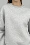 Women's Basic Cotton Fleece-Lined Crew Neck Sweatshirt Light Gray - 9
