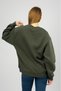 Women's Basic Cotton Fleece-Lined Crew Neck Sweatshirt Khaki - 7