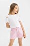 Girl's Slim Fit Slim Fit Crew Neck Basic Plain Ribbed Short Sleeve T-Shirt (24 Hs) - 4