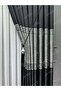 Pallas Desen Luxury Black Panel Background Curtain with Silver Detailing and Tight Pleats (Single Panel Price) - 5