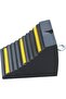 Heavy Duty Rubber Wheel Chocks - 24x16x19cm Wedges with Eyebolt Handles & Yellow Strips