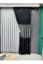 Pallas Desen Luxury Black Panel Background Curtain with Silver Detailing and Tight Pleats (Single Panel Price)