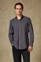 Federico Woven Lyocell Comfort Fit Dark Gray Button down Collar Men's Plain Shirt