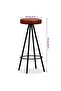 Bar Stools 2 pcs Real Leather - 3