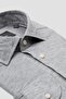 Lorenzo Jersey Viscose Blended Comfort Fit Gray Classic Collar Men's Plain Shirt - 2