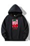 Unisex Hooded Sweatshirt with Cherry Print Detail - Oversized Sweatshirt