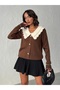 Women's Brown Collar Detailed Knitwear Blouse - 3