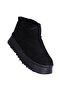 Tinsa Black Women's Fur-Lined Flat Boots