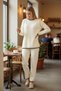 Women's Knitwear Set with Embroidered Detail Sweater and Pants - 4