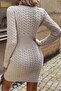 Long Sleeve Zippered Knitwear Knitted Mini Dress - 2