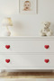 Porcelain Children's Room Red Heart Furniture Handle Ceramic Drawer Cabinet Knob - 6
