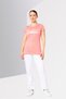 Women Crew Neck Short Sleeve Brand Logo T-Shirt, Peach - 2
