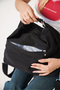 Gabriella Laurent Black Women's Multi-Compartment Waterproof Crinkle Daily Backpack Crossbody Hand and Shoulder Bag - 4
