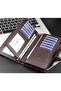 Men's Leather Wallet Long Card Holder Large Capacity with Coin Pocket Zipper BLACK - 4