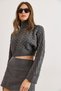 Women's Smoked Wide Sleeve Detailed Knit Detailed Crop Knitwear Sweater Kzk-19001040 - 4