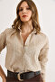 Women's Taupe Regular Fit Eyelet Embroidery Shirt GML-19001332 - 4