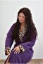 Cotton Jacquard Luxury Dowery/Gift Purple Women's Bathrobe with Leopard Printed Shawl Collar/Home and Bathroom Bathrobe - 4