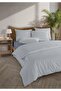 Striped 100% Cotton Ranforce Yezra Navy Blue Yarn-Dyed Duvet Cover Set Double Size - 200X220 cm