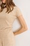 Women's Beige Yanı Ruched Detail Selanik Soft Blouse Blz-19003151 - 5