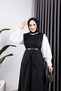 Gamze Skirted Belted Suit - Black - 2