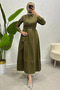 Women's Shirt Collar Tie Detailed Dress - 4