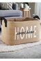 2-Piece Large Size Set Jute, Closet Laundry Children's Room Toy Organizer Foldable, Storage Basket O - 4
