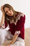 Women's Burgundy Collar Cuff Detailed Knitwear Sweater Kzk-19001023 - 3