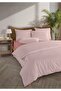 Striped 100% Cotton Ranforce Yezra Red Yarn Dyed Duvet Cover Set Double Size - 200X220 cm