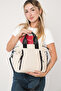 Flora Laurent Light Beige Women's Multi-Compartment Waterproof Crinkle Daily Crossbody and Shoulder Bag - 2