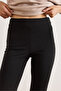 Women's Black Flared Size L Stretch Fabric Pants Pnt-19000375 - 3