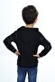 Black Boy's Relax Fit Hooded Pocket Raglan Sleeve Printed Sweatshirt - 2 Thread - 4