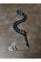 Parliament Blue Vermiculite Crimped Powder Amber Prayer Beads - 7