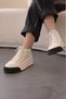 Jolene Imported Special Series Genuine Leather Women's Sports Boots White Black - 3