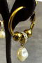 - İrem 3914 7989 Steel Gold Pearl Detailed Hoop Earrings - 3