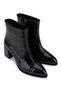 Women's Faux Leather Black Patent Leather Heeled Boots - 2