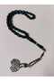 Parliament Blue Vermiculite Crimped Powder Amber Prayer Beads - 5