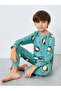 Green Penguin Print Long Sleeve T-Shirt and Pyjama Set