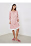 Pink Long Sleeve Nightdress with Lace Trim