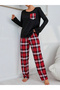 Pocket Detail Round Neck T-Shirt and Pyjama Set - 5